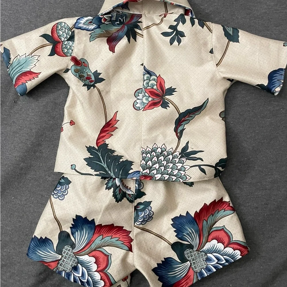 Baby Matching Set in Cream and Blue - Picture 4 of 5